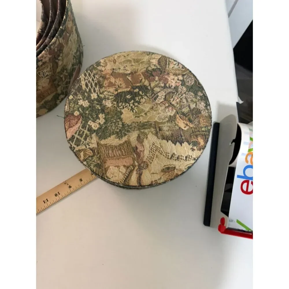 5 padded fabric nesting hat boxes